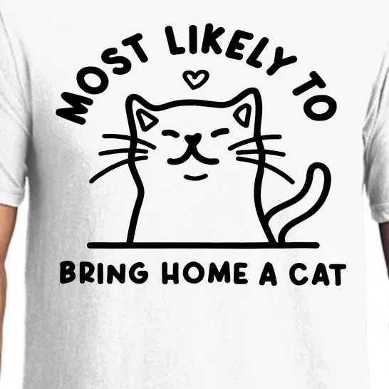 Most Likely To Bring Home A Cat Cute Lovers Christmas Pajama Set