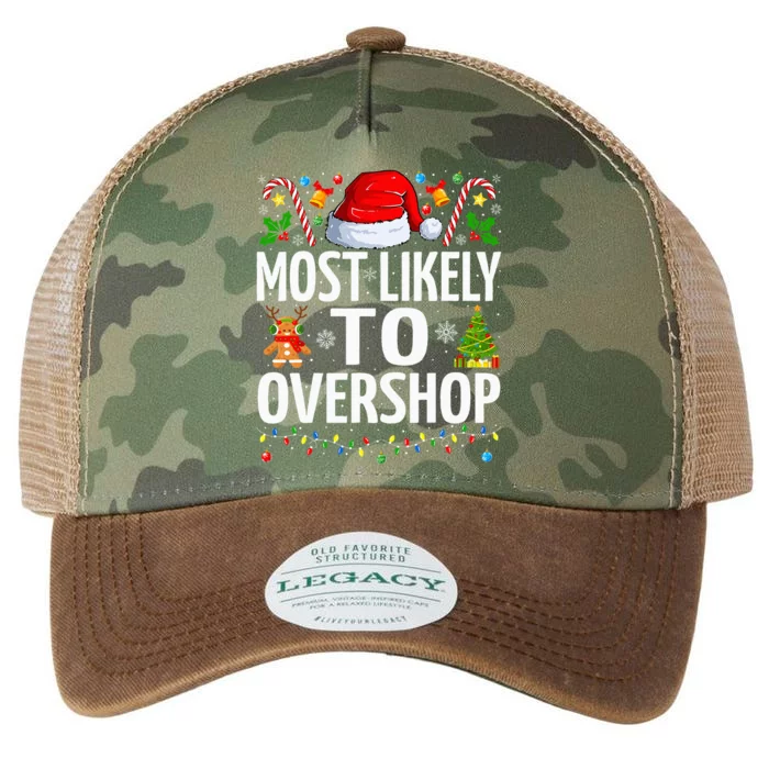 Most Likely To Overshop Christmas Funny Family Christmas Legacy Tie Dye Trucker Hat