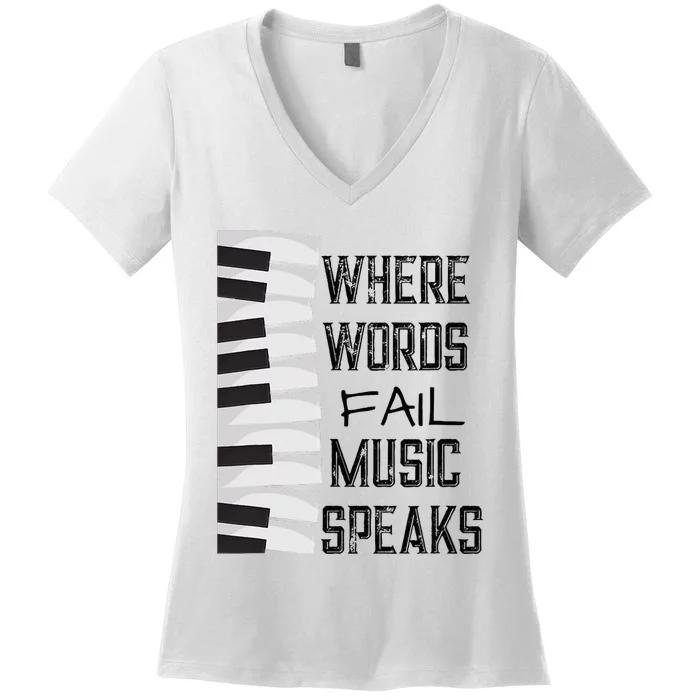 Music Lovers Themed Gift Women's V-Neck T-Shirt