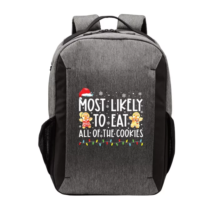 Most Likely To Eat All The Christmas Cookies Family Xmas Vector Backpack