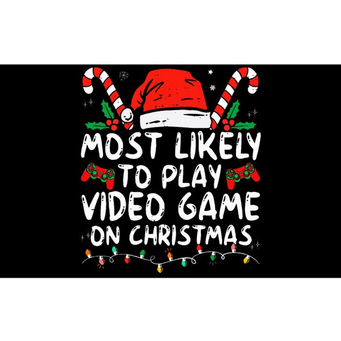 Most Likely To Play Video Game On Christmas Santa Gaming Bumper Sticker