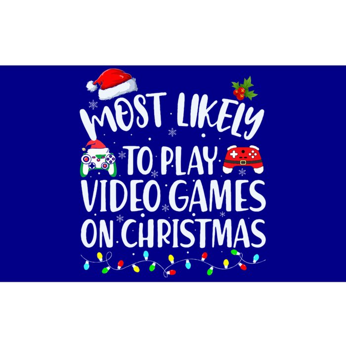 Most Likely To Play Video Games On Christmas Gamer Bumper Sticker