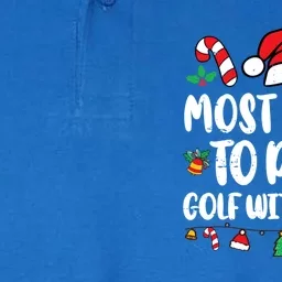 Most Likely To Play Golf With Santa Funny Family Softstyle Adult Sport Polo