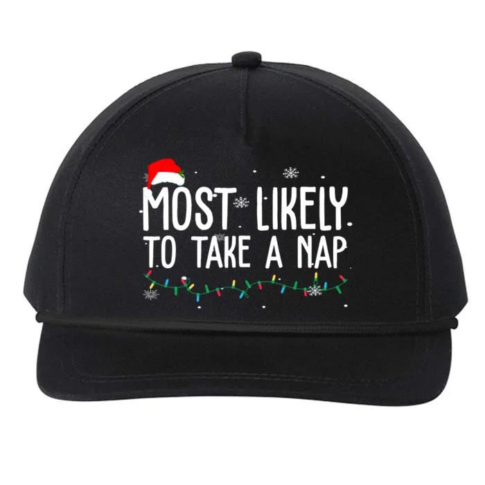 Most Likely To Take A Nap Funny Christmas Snapback Five-Panel Rope Hat