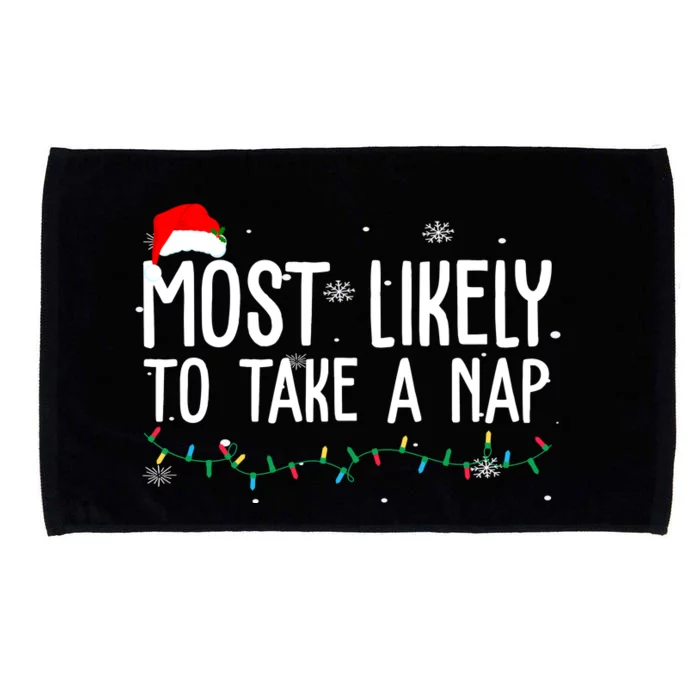 Most Likely To Take A Nap Funny Christmas Microfiber Hand Towel