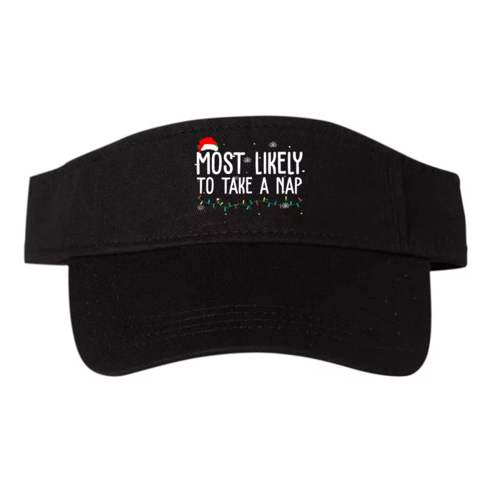 Most Likely To Take A Nap Funny Christmas Valucap Bio-Washed Visor