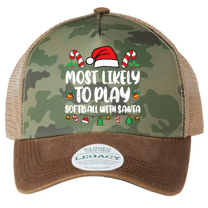 Most Likely To Go To Play Softball With Santa Legacy Tie Dye Trucker Hat