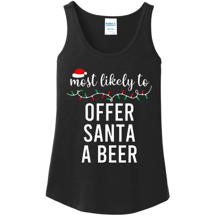 Most Likely To Christmas  Matching Family Pajamas Funny Ladies Essential Tank