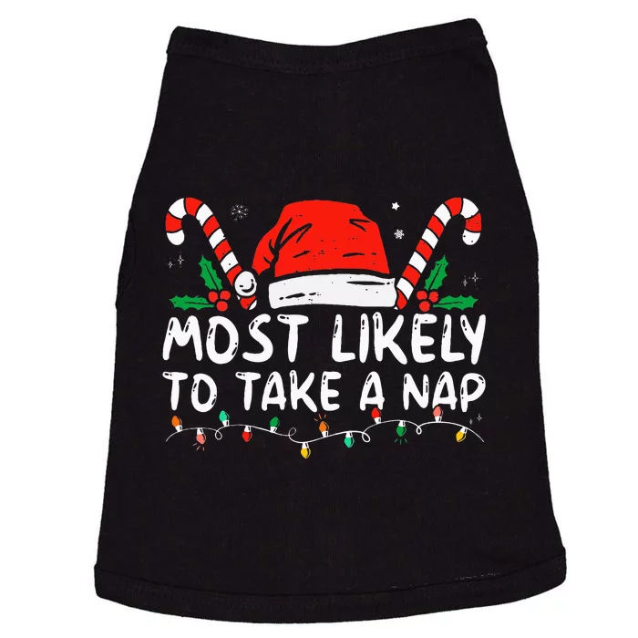 Most Likely To Take A Nap Family Matching Christmas Doggie Tank