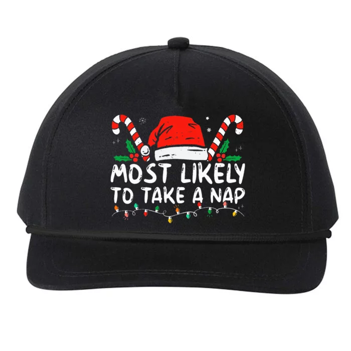 Most Likely To Take A Nap Family Matching Christmas Snapback Five-Panel Rope Hat