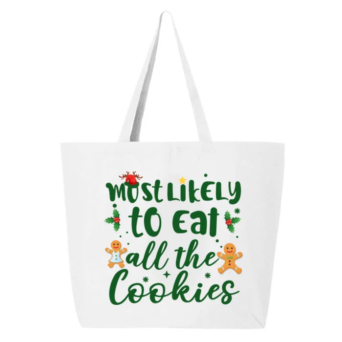 Most Likely To Eat All The Cookies Funny Christmas 25L Jumbo Tote