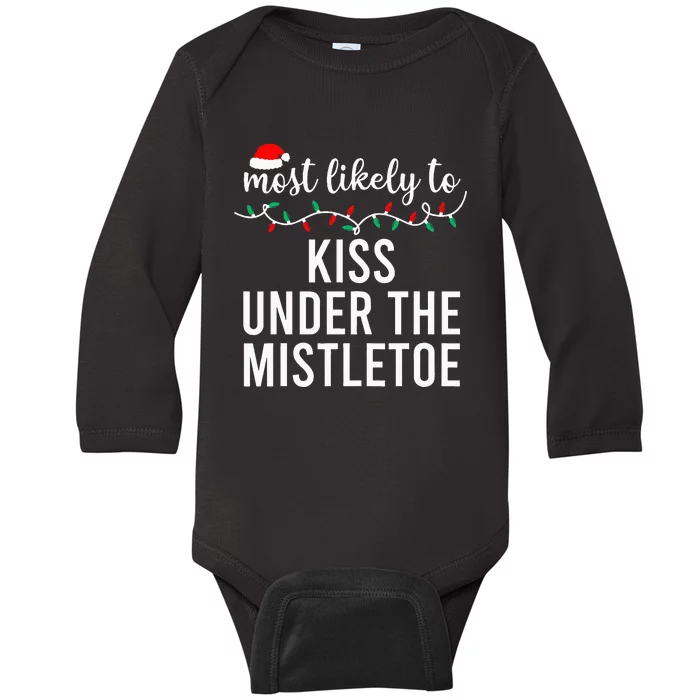 Most Likely To Christmas Matching Family Pajamas Baby Long Sleeve Bodysuit