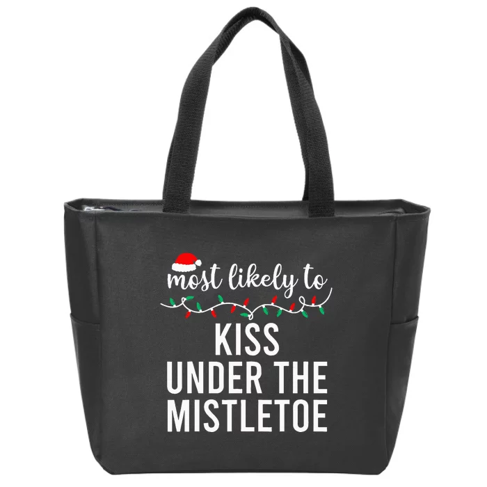 Most Likely To Christmas Matching Family Pajamas Zip Tote Bag