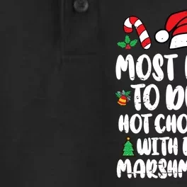 Most Likely To Drink Hot Chocolate Christmas Family Matching Dry Zone Grid Performance Polo