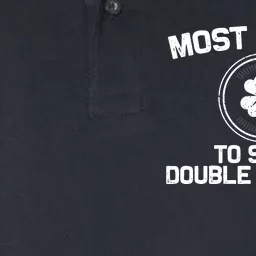 Most Likely To See A Double Rainbow Funny St Patricks Day Softstyle Adult Sport Polo