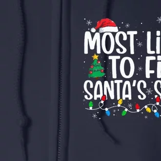 Most Likely To Fix Santa's Sleigh Family xmas Pajama Full Zip Hoodie