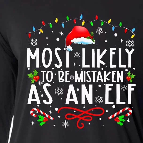 Most Likely To Be Mistaken As An Elf Funny Family Christmas Cooling Performance Long Sleeve Crew