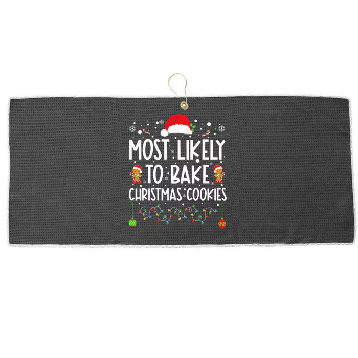 Most Likely To Bake Christmas Cookies Funny Baker Christmas Large Microfiber Waffle Golf Towel