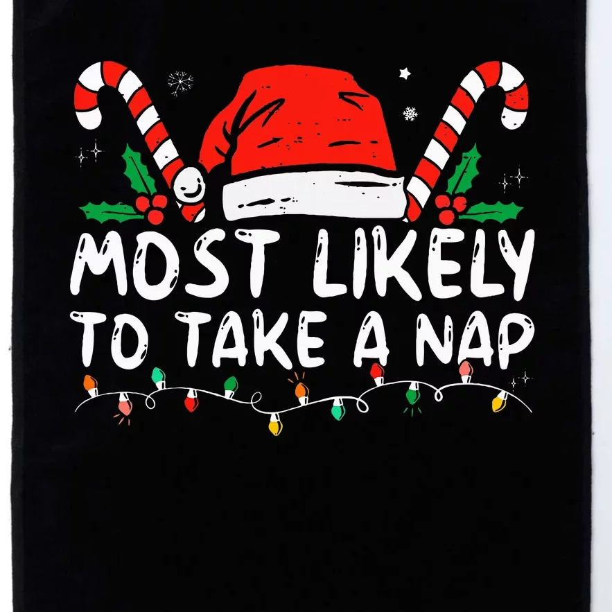 Most Likely To Take A Nap Family Matching Christmas Platinum Collection Golf Towel