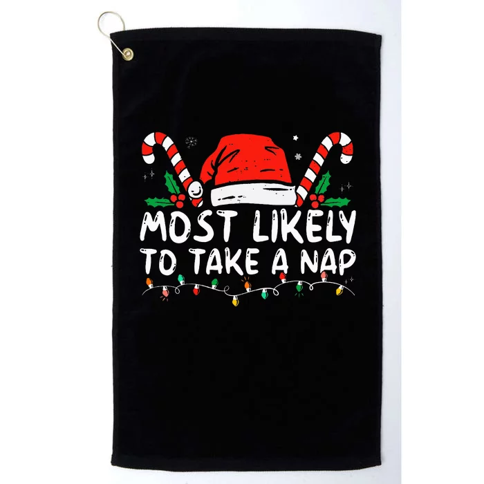 Most Likely To Take A Nap Family Matching Christmas Platinum Collection Golf Towel