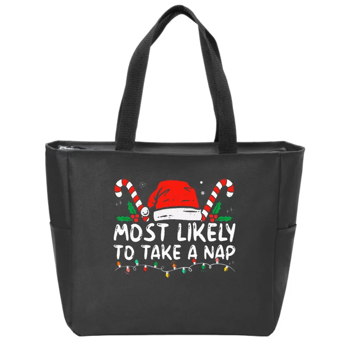 Most Likely To Take A Nap Family Matching Christmas Zip Tote Bag