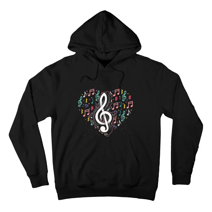 Music Lover Treble Clef Heart Music Notes Musician Music Hoodie