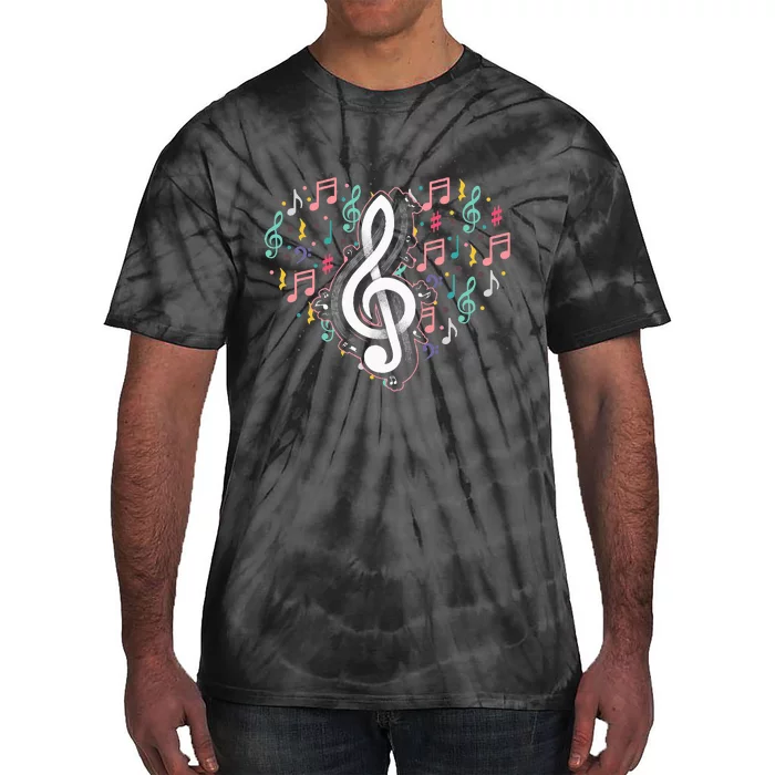 Music Lover Treble Clef Heart Music Notes Musician Music Tie-Dye T-Shirt