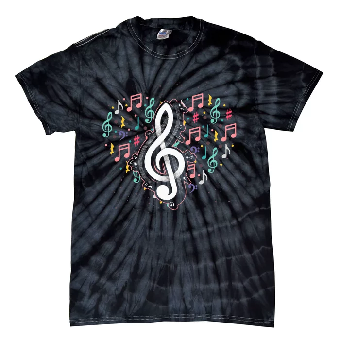 Music Lover Treble Clef Heart Music Notes Musician Music Tie-Dye T-Shirt