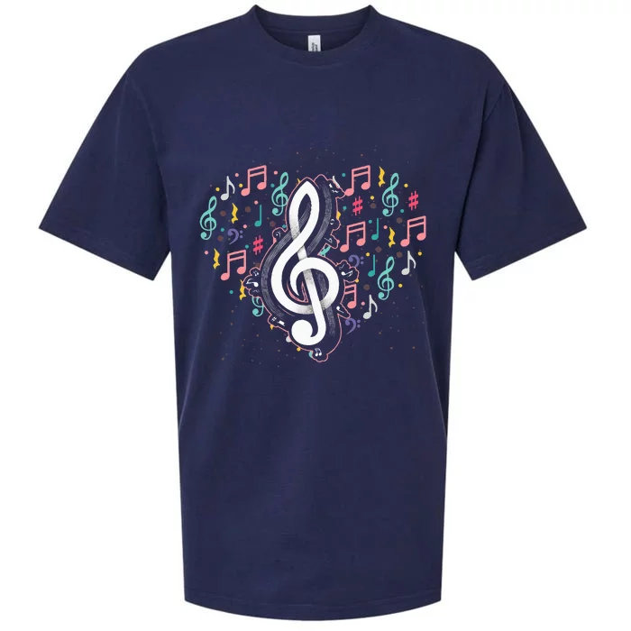 Music Lover Treble Clef Heart Music Notes Musician Music Sueded Cloud Jersey T-Shirt