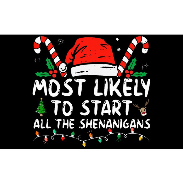 Most Likely To Start All The Shenanigans Family Xmas Holiday Bumper Sticker