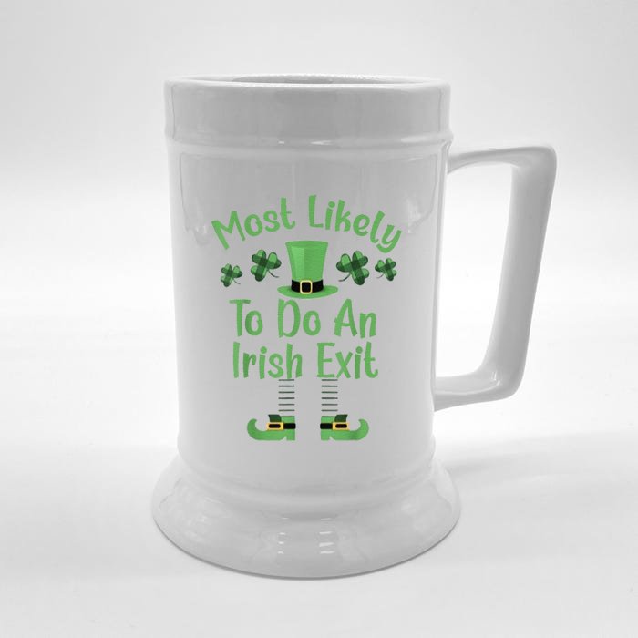 Most Likely To Do An Irish Exit Retro St Patricks Day Front & Back Beer Stein