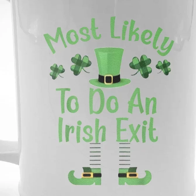 Most Likely To Do An Irish Exit Retro St Patricks Day Front & Back Beer Stein