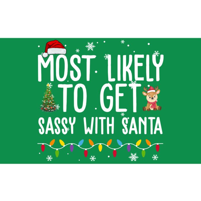 Most Likely To Get Sassy With Santa Funny Christmas Bumper Sticker