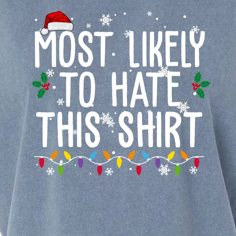 Most Likely To Hate This Funny Christmas Garment-Dyed Women's Muscle Tee