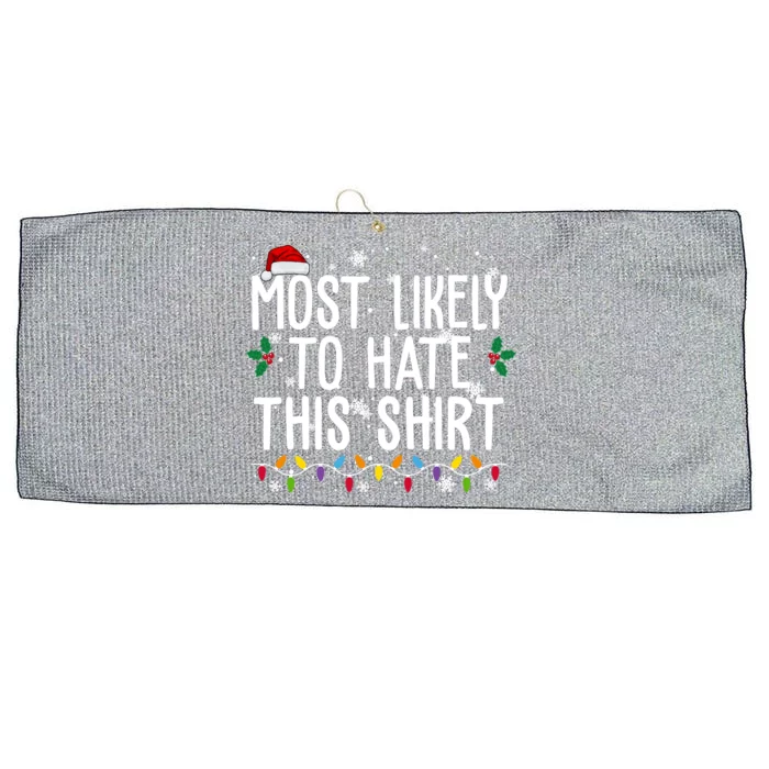 Most Likely To Hate This Funny Christmas Large Microfiber Waffle Golf Towel