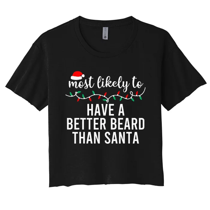 Most Likely To Christmas Matching Family Pajamas Funny Women's Crop Top Tee