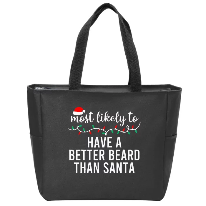 Most Likely To Christmas Matching Family Pajamas Funny Zip Tote Bag