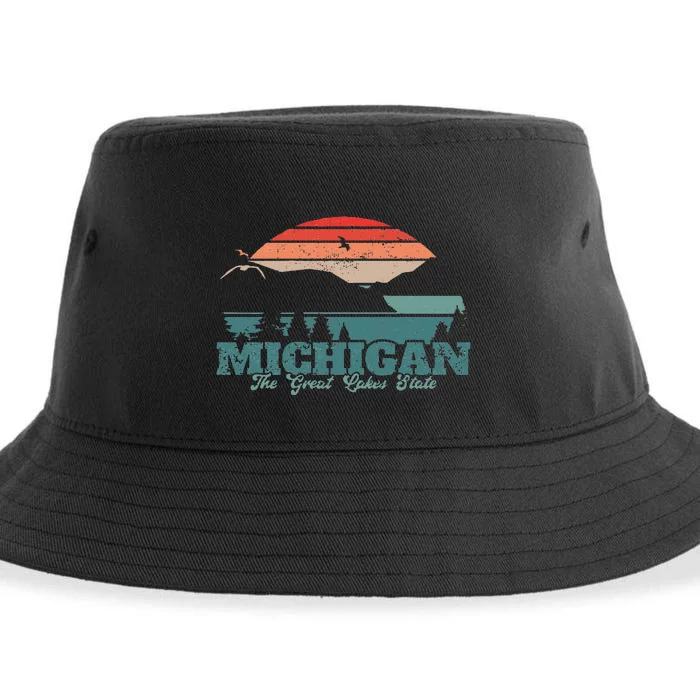 Michigan Lake The Great Lakes State Proud Michigander Sustainable Bucket Hat