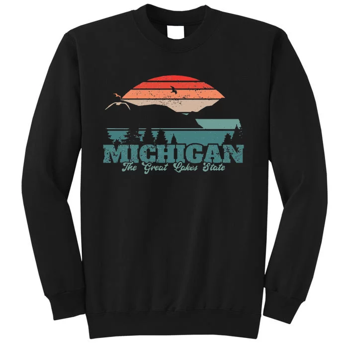 Michigan Lake The Great Lakes State Proud Michigander Tall Sweatshirt