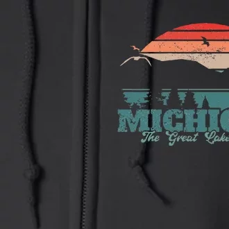 Michigan Lake The Great Lakes State Proud Michigander Full Zip Hoodie