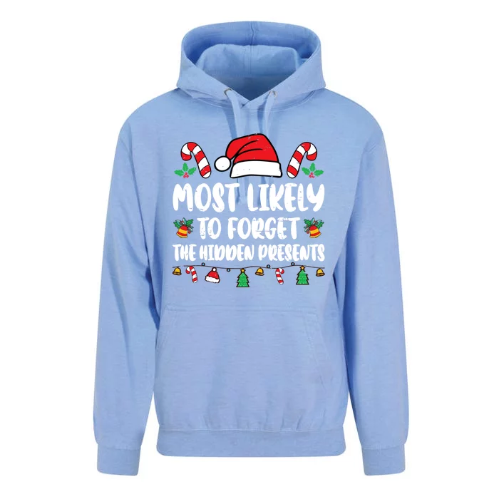 Most Likely To Forget The Hidden Presents Family Pajama Unisex Surf Hoodie