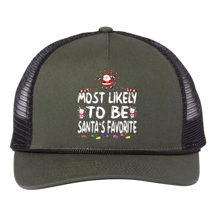 Most Likely To Be SantaS Favorite Funny Family Christmas Retro Rope Trucker Hat Cap