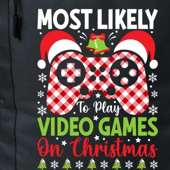 Most Likely To Play Video Games On Christmas Gamer Lovers Gift Daily Commute Backpack