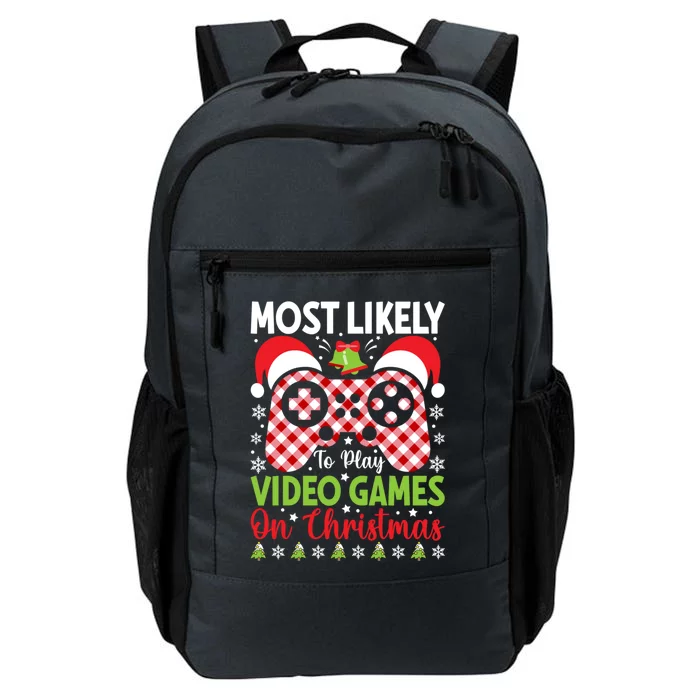 Most Likely To Play Video Games On Christmas Gamer Lovers Gift Daily Commute Backpack