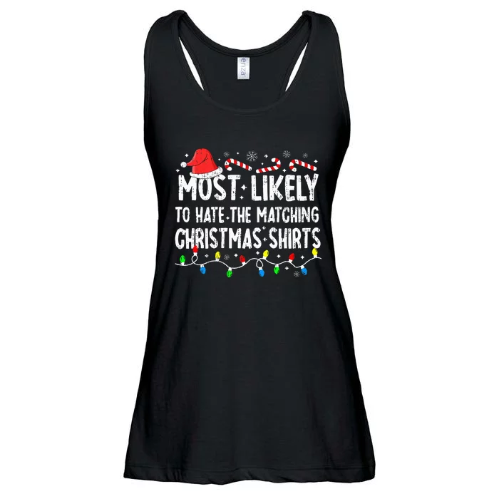 Most Likely To Hate Matching Christmas Family Pajamas Ladies Essential Flowy Tank