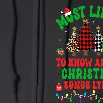 Most Likely To Know All The Christmas Songs Lyrics Pajamas Full Zip Hoodie