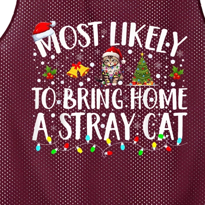 Most Likely To Bring Home A Stray Cat Matching Christmas Mesh Reversible Basketball Jersey Tank