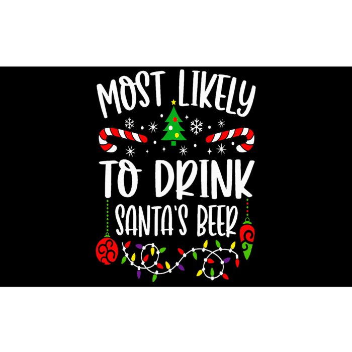 Most Likely To Drink Santa's Beer Family Christmas Drinking Bumper Sticker