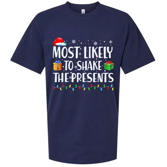 Most Likely To Shake The Presents xmas Family Matching Sueded Cloud Jersey T-Shirt