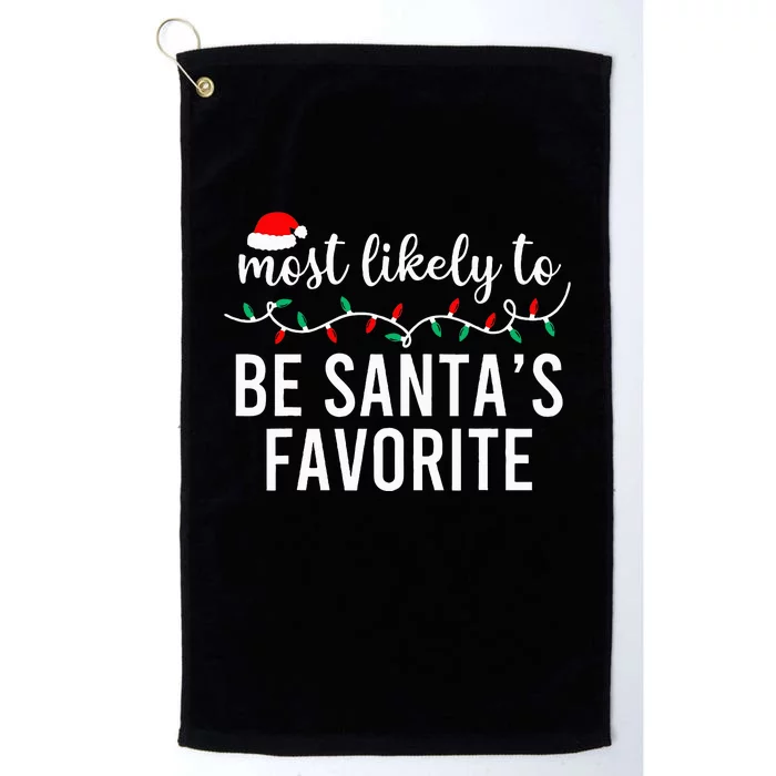 Most Likely To Christmas Matching Family Pajamas Funny Platinum Collection Golf Towel